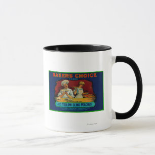 Bäcker-auserlesener Pfirsich-Aufkleber Tasse