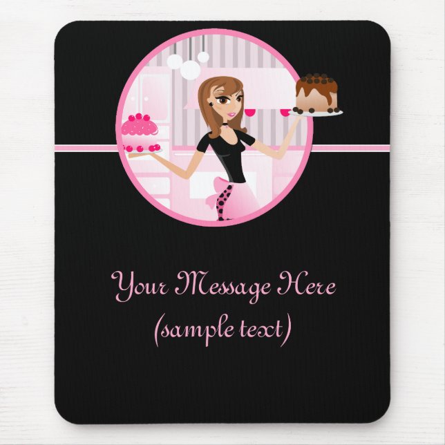 Bäcker/Bäckerei-/Gebäck-Koch Mousepad Entwurf 4 (Vorne)