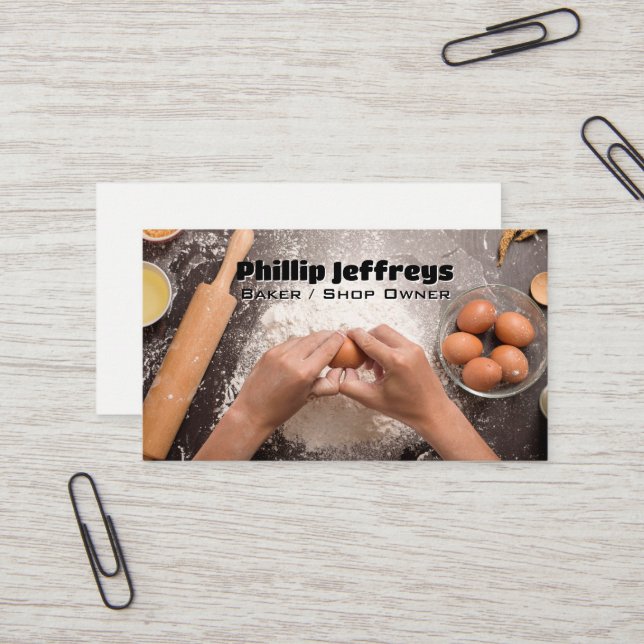 Bäcker, der etwas Brot zubereitet Visitenkarte (Vorderseite/Rückseite Beispiel)