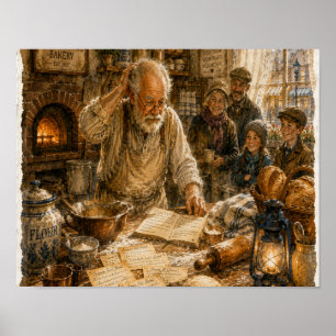 Bäcker, der sein eigenes Rezept vergaß, Tafel RH-W Poster