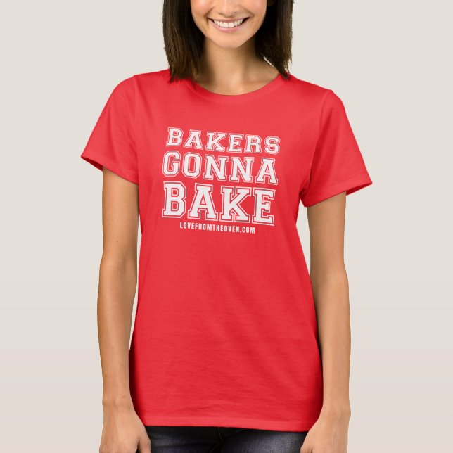Bäcker, die gehen, Shirt zu backen - weißen Druck (Vorderseite)