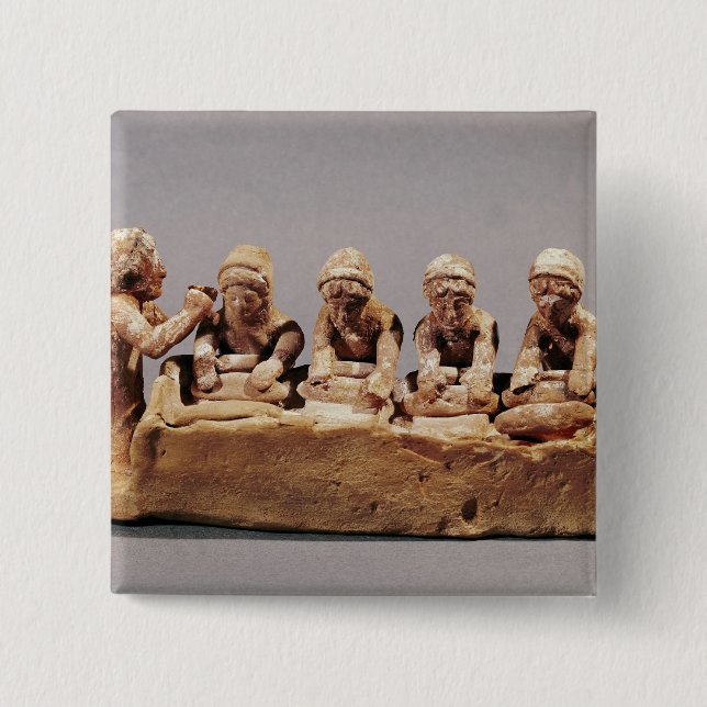 Bäcker, die Teig bei Thebes kneten Button (Vorderseite)