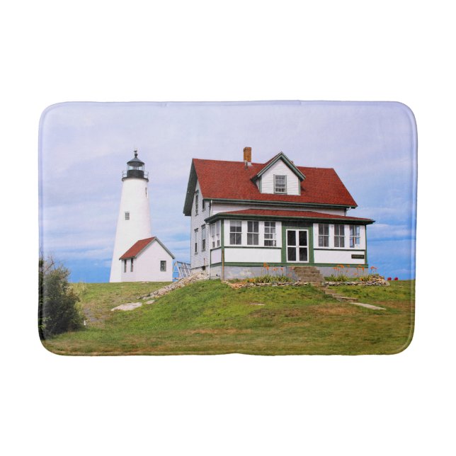 Bäcker-Insel-Leuchtturm, Massachusetts-Bad-Matte Badematte (Vorderseite)