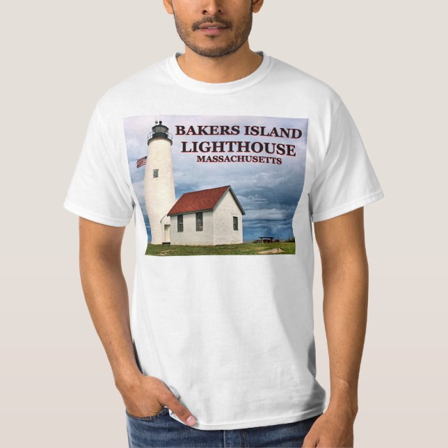 Bäcker-Insel-Leuchtturm, Massachusetts-T - Shirt (Vorderseite)