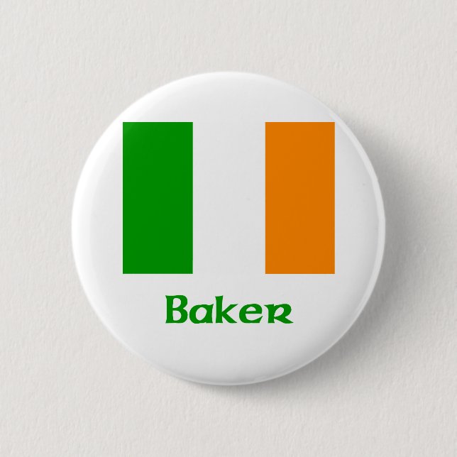 Bäcker-Iren-Flagge Button (Vorderseite)