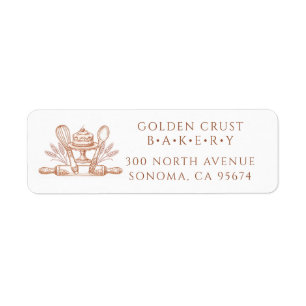 Bäcker Konditor Backutensilien Absenderetikett