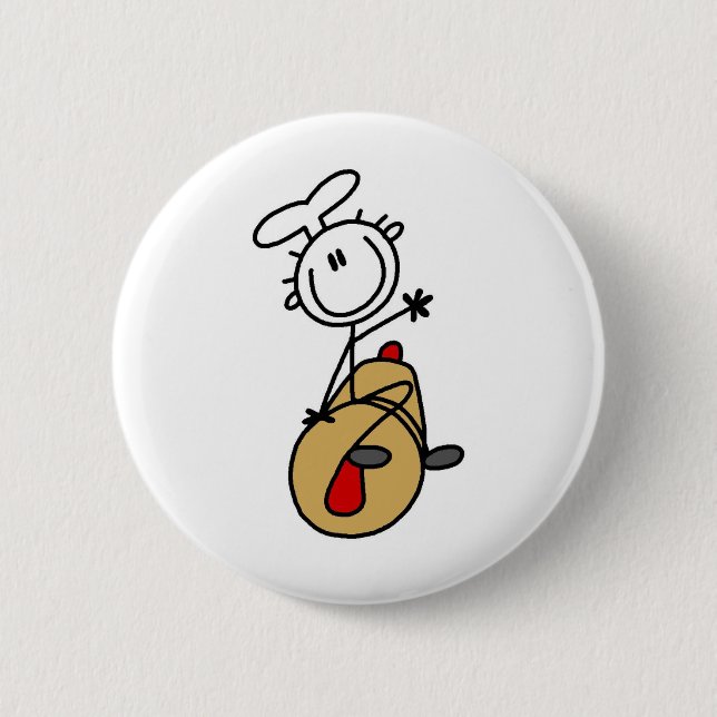 Bäcker mit Nudelholz Button (Vorderseite)