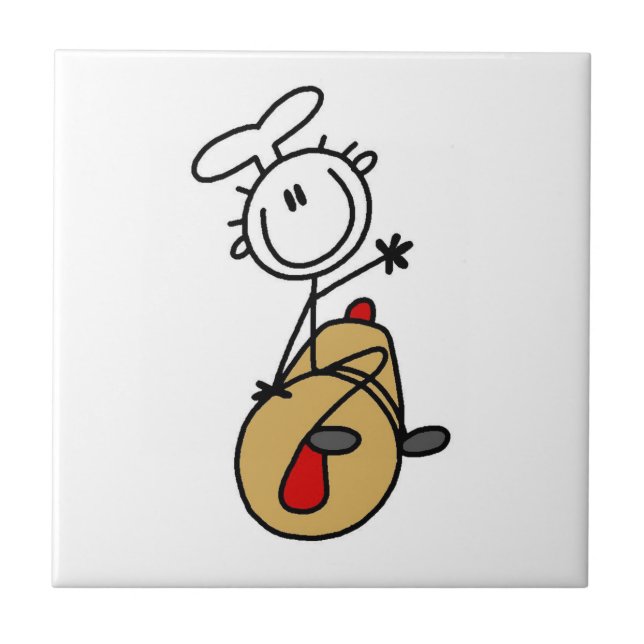 Bäcker mit Nudelholz Fliese (Vorderseite)