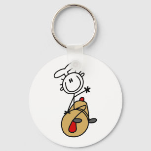 Bäcker mit Rollen-Button Schlüsselanhänger