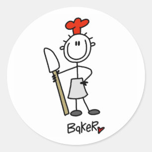 Bäcker mit Scraper Runder Aufkleber