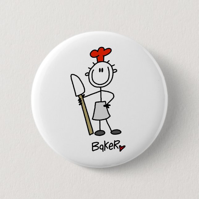 Bäcker mit Teigschaber Button (Vorderseite)