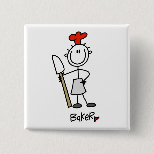 Bäcker mit Teigschaber Button (Vorderseite)