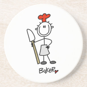 Bäcker mit Teigschaber Getränkeuntersetzer