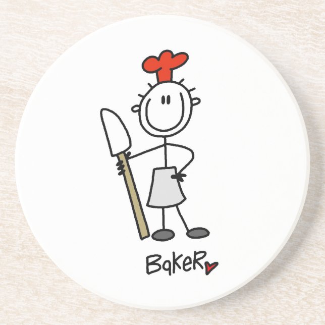 Bäcker mit Teigschaber Getränkeuntersetzer (Vorne)