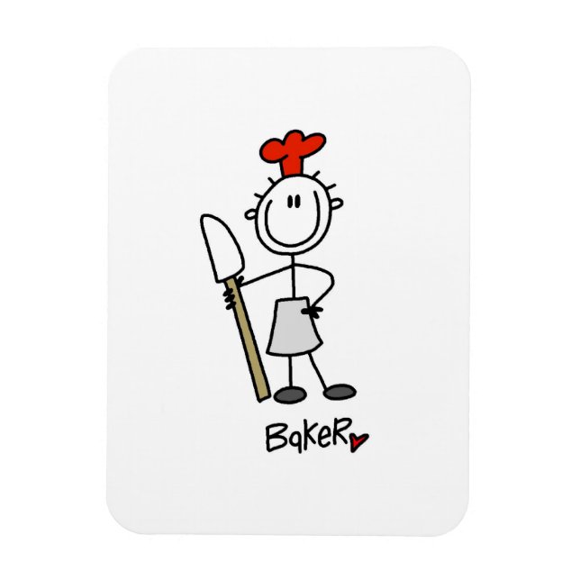 Bäcker mit Teigschaber Magnet (Vertikal)