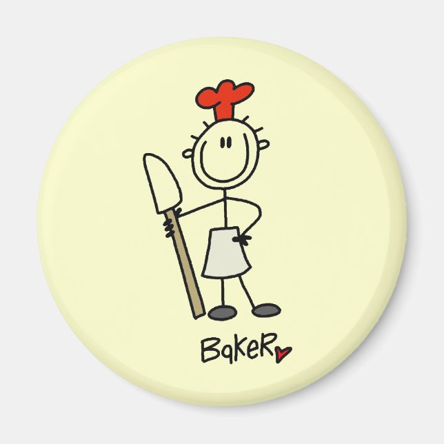 Bäcker mit Teigschaber Magnet (Vorne)