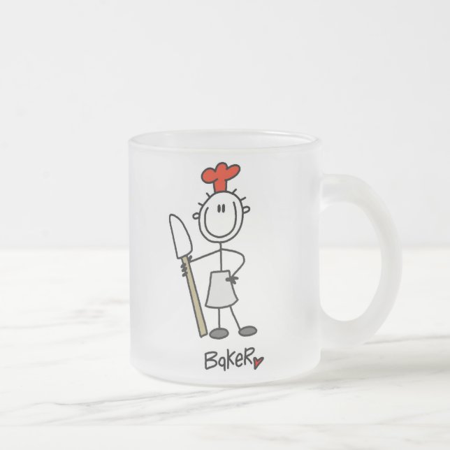 Bäcker mit Teigschaber Mattglastasse (Rechts)