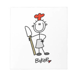 Bäcker mit Teigschaber Notizblock