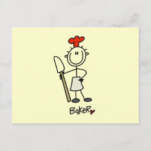 Bäcker mit Teigschaber Postkarte