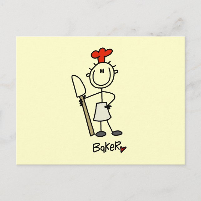 Bäcker mit Teigschaber Postkarte (Vorderseite)