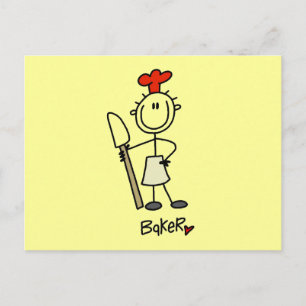 Bäcker mit Teigschaber T-Shirts und Geschenke Postkarte