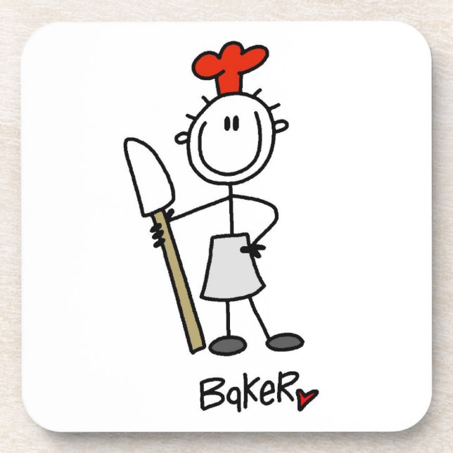 Bäcker mit Teigschaber Untersetzer (Vorderseite)
