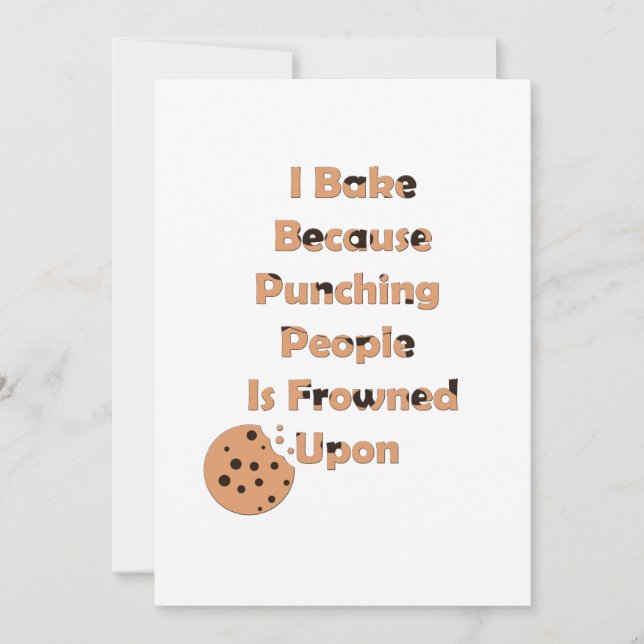 Bäcker-Spaß: Ich backe, weil ich Leute punschiere Einladung (Vorderseite)
