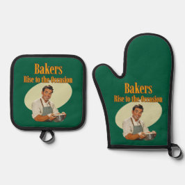 Bäcker steigen an ofenhandschuh & Topflappen-Set