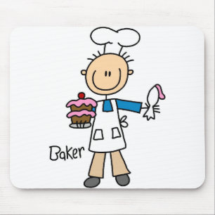 Bäcker-Strichmännchen Mousepad