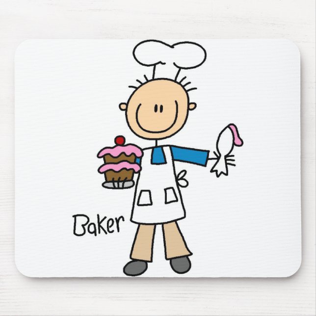 Bäcker-Strichmännchen Mousepad (Vorne)