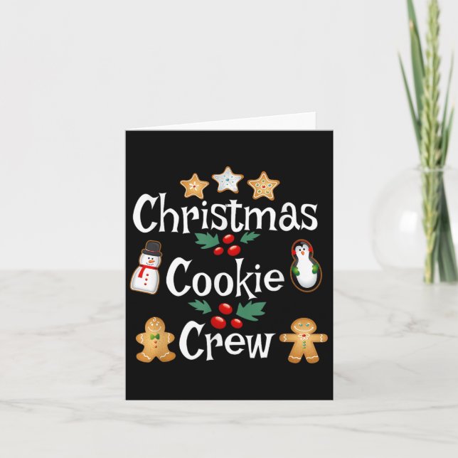 Bäcker Weihnachts-Cookie Crew Familienbackteam Ho Karte (Vorderseite)