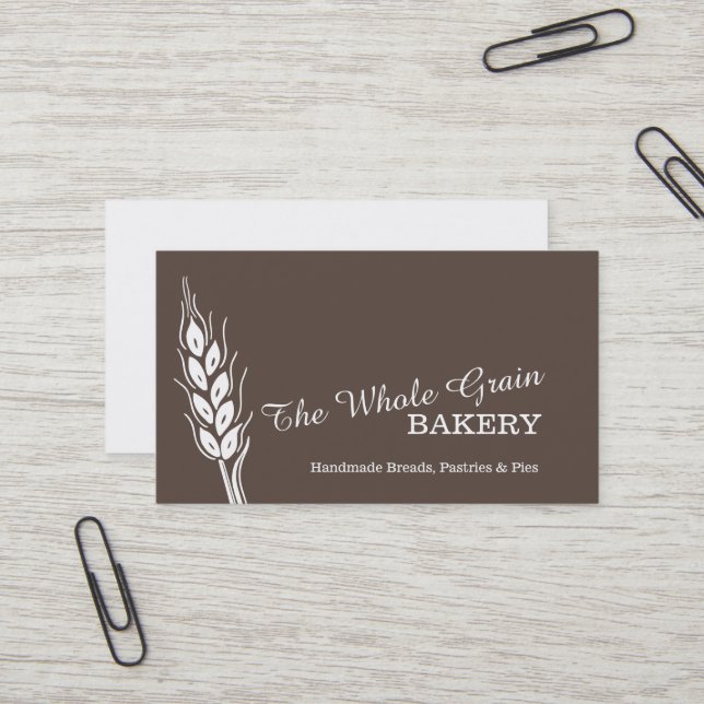 Bäckerbäckereiweizenkorn-Braun-Visitenkarten Visitenkarte (Vorderseite/Rückseite Beispiel)