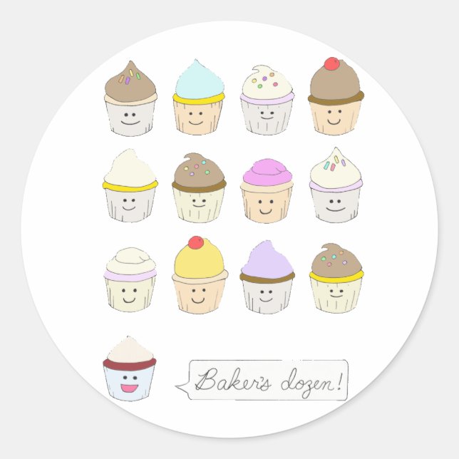 Bäckerduzen Runder Aufkleber (Vorderseite)