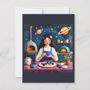 Bäckerei ästhetische Girl - kulinarische Hauptästh Postkarte