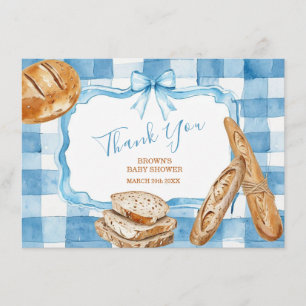 Bäckerei-Baby-Shower-Dankeskarten   Blaues Brot Da Begleitkarte