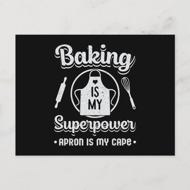 Bäckerei Backbäckerei Superpower Kuchen Geschenk I Postkarte (Vorderseite)