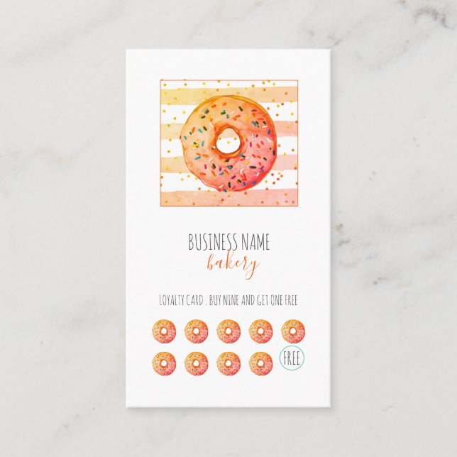 Bäckerei Bäckerei Donut Konditorei Koch Loyalität  Treuekarte (Vorderseite)
