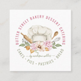 Bäckerei Bäckerei Konditorei Koch Aquarellgebäck U Quadratische Visitenkarte