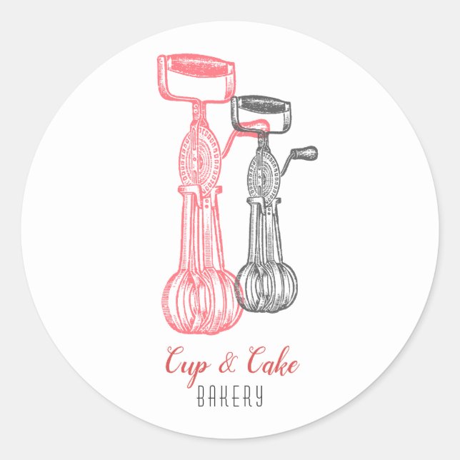 Bäckerei, Bäckerei, Konditorei, Koch, Eierbecher Runder Aufkleber (Vorderseite)