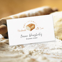 Bäckerei Bäckerei Weißbrot Loaf Wasserfarbe Rustik Visitenkarte