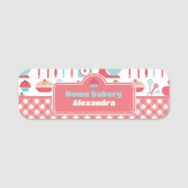 Bäckerei Backutensils Red Gingham Namensschild