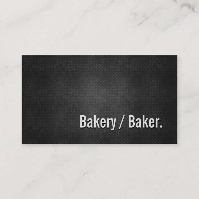 Bäckerei / Baker Cool Black Metal Einfachheit Visitenkarte (Vorderseite)