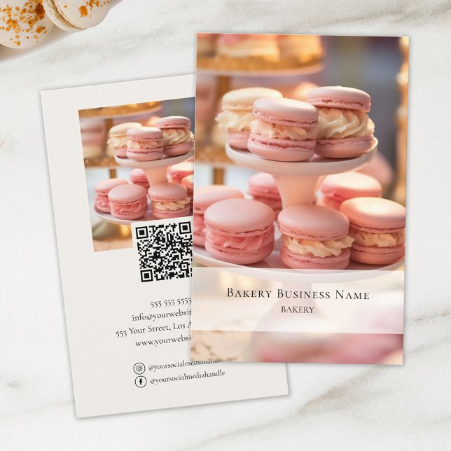Bäckerei Benutzerdefiniertes Foto Social Media QR  Flyer (Bakery Custom Photo Social Media QR Code Flyer by MINTIC DESIGN STUDIO)