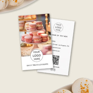 Bäckerei Benutzerdefiniertes Logo Foto QR Weiß Ges Visitenkarte