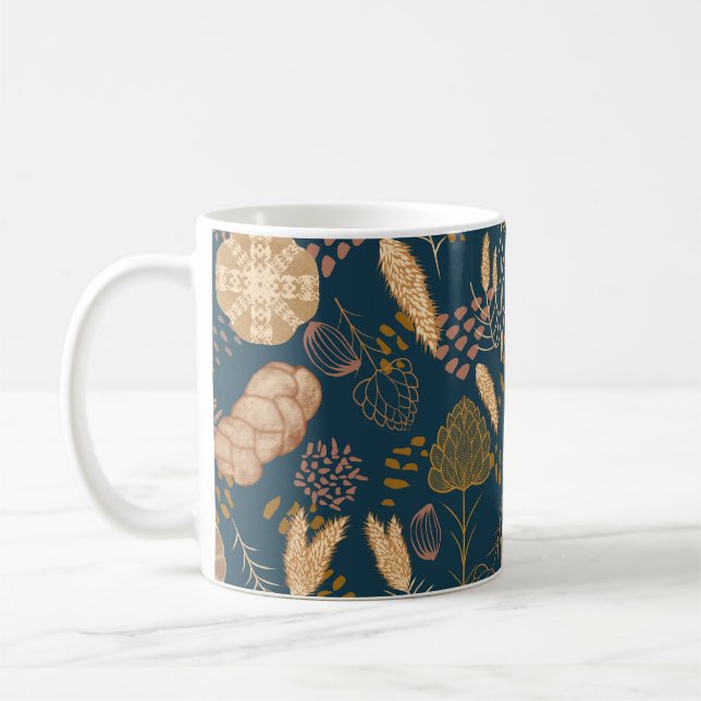 Bäckerei Bliss: Artistisches Brot und Gerste, Aqua Kaffeetasse (Links)