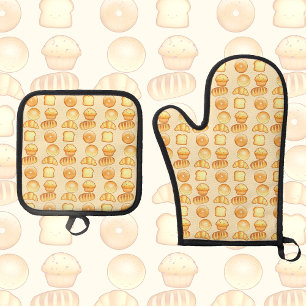 Bäckerei Brot Leckereien Ofenhandschuh & Topflappen-Set
