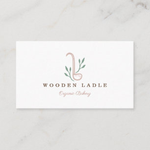 Bäckerei Business Ladle & Natural Floral Logo Visitenkarte