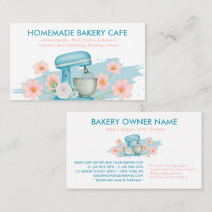 Bäckerei Café Cake Maker Food Rezept Blaue Visitenkarte