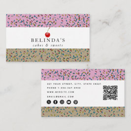 Bäckerei Cakes & Süßigkeiten QR Code Social Media Visitenkarte
