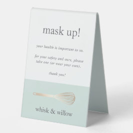 Bäckerei/Caterer Covid Sicherheit tragen eine Mask Tischaufsteller